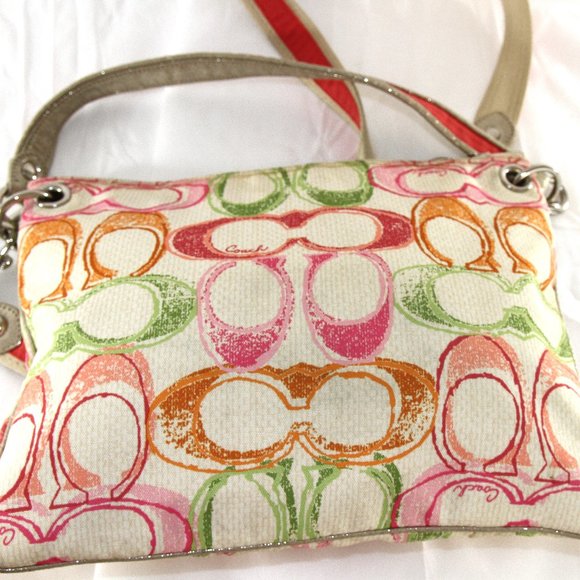 Coach Poppy Crossbody and Shoulder bag multicolored EUC - Picture 4 of 13